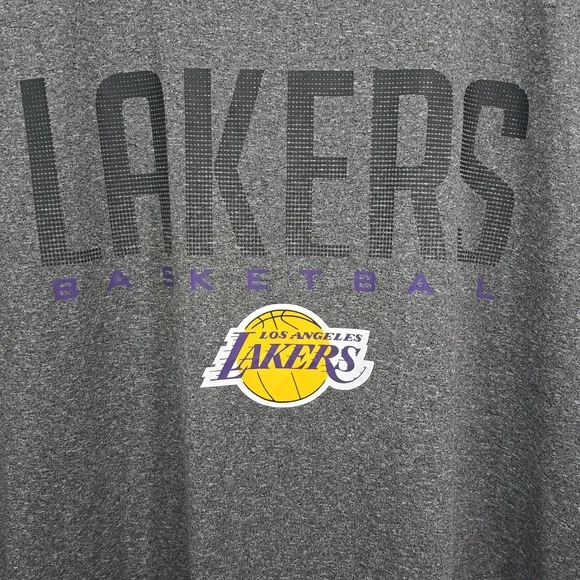 UNK NBA Los Angeles Lakers Mens XXL Gray Short Sleeve Performance Tee - Picture 2 of 9